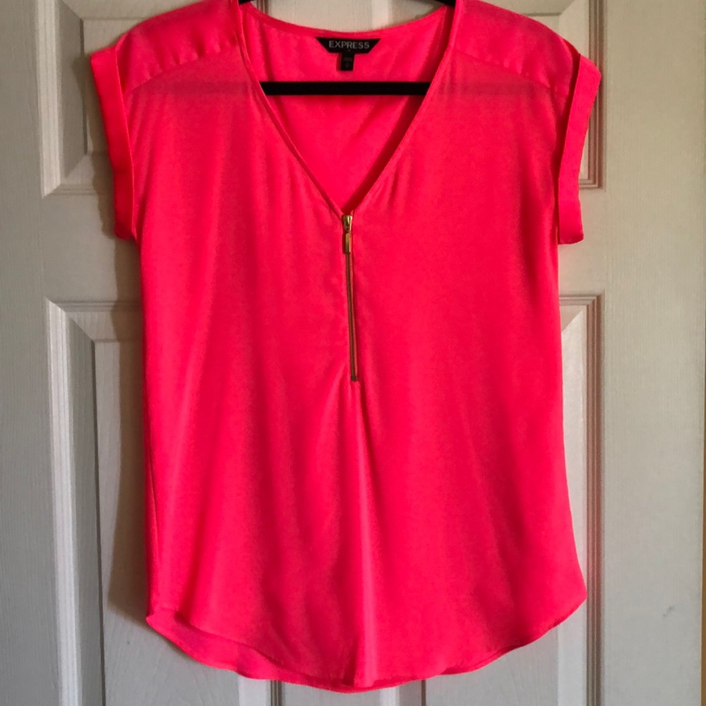EXPRESS pink blouse w/ zipper front 💗